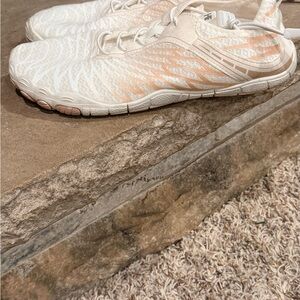 Women's White and Tan Athletic Shoes